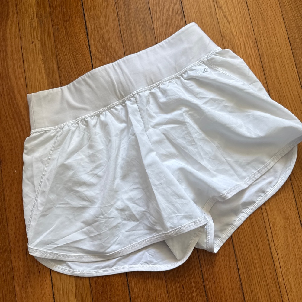 DSG white running shorts with underwear